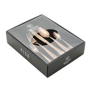FAQUEIRO 30 PCS DE AÇO INOX PVD ROSÉ GOLD PISA C/GIFT BOX