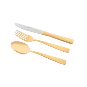 FAQUEIRO 30 PCS DE AÇO INOX  PVD DOURADO PISA C/GIFT BOX
