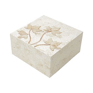 CAIXA DE MADEIRA LIZ BEGE 25X25X12,5cm
