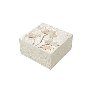 CAIXA DE MADEIRA LIZ BEGE 20X20X10cm