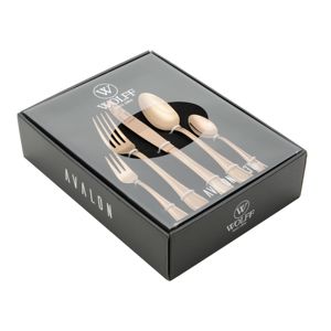 FAQUEIRO 30 PCS DE AÇO INOX PVD ROSÉ GOLD AVALON C/GIFT BOX