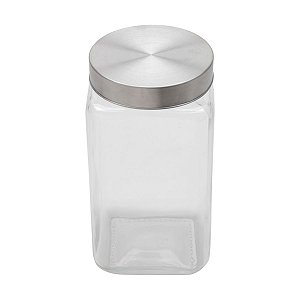 PORTA MANTIMENTO DE VIDRO C/TAMPA DE AÇO 2100ml