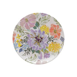 PRATO DE MELAMINA P/SOBREMESA FLOWERS 21,5cm