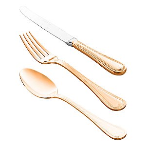 FAQUEIRO 130PC DE AÇO INOX GENEVE ROSÉ GOLD S/ESTOJO