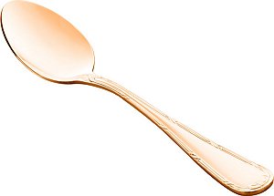 CJ 12 COLHERES DE AÇO INOX P/SOBREMESA ROSE GOLD CROISÉ