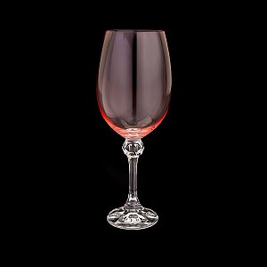 CJ 6 TAÇAS P/VINHO DE CRISTAL ECOLÓGICO ELISA ROSE QUARTZ 450ml