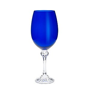CJ 6 TAÇAS P/VINHO DE CRISTAL ECOLÓGICO ELISA COBALTO 450ml