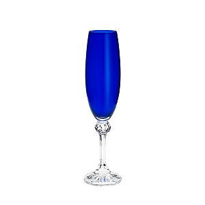 CJ 6 TAÇAS P/CHAMPAGNE DE CRISTAL ECOLÓGICO ELISA COBALTO 220ml