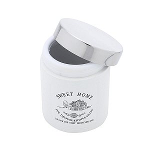 POTE DE PORCELANA COM TAMPA DE ALUMINIO ESCOVADO 720ML