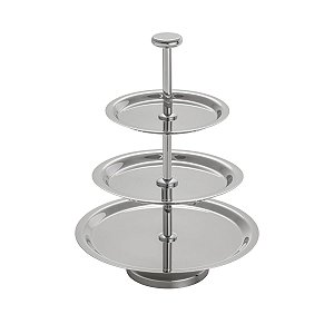 PRATO TRIPLO P/DOCES ELEGANCE DE PRATA 28/23/16,5CM