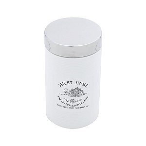 POTE DE PORCELANA COM TAMPA DE ALUMINIO ESCOVADO 1000ML