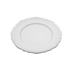 CJ 6 SOUSPLAT DE PLÁSTICO SAN CARLO BRANCO E PRATA 33CM