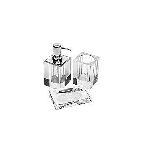 CJ P/BANHEIRO DE VIDRO ÓPTICO 3PC