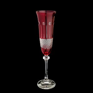 CJ 6 TAÇAS P/CHAMPAGNE CRISTAL ECOLÓG RUBY ALEXANDRA 190 ML
