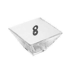 BALEIRO DE VIDRO C/TAMPA DE PRATA VENEZA 11X6CM