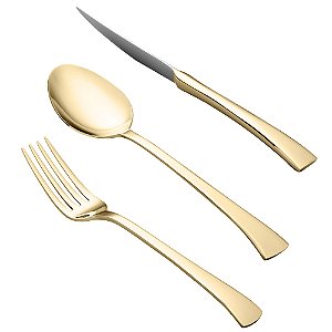 FAQUEIRO 30PC PVD DOURADO BERNA ESTOJO DE MADEIRA