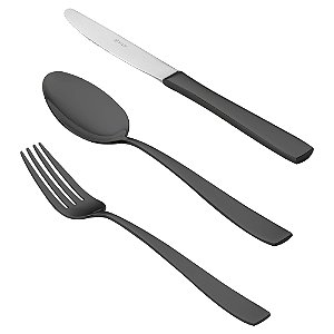 FAQUEIRO 48PC PVD BLACK PISA ESTOJO DE MADEIRA