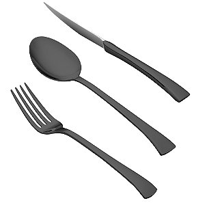 FAQUEIRO 30PC PVD BLACK BERNA ESTOJO DE MADEIRA
