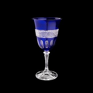 CJ 6 TAÇAS VINHO TINTO CRISTAL ECOLÓG COBALT KLEOPATRA 360ML