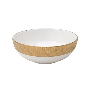 SALADEIRA DE PORCELANA VERA GOLD 20,5X7,5cm