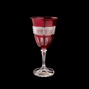 CJ 6 TAÇAS P/VINHO TINTO CRISTAL ECOLÓG RUBY KLEOPATRA 360ML