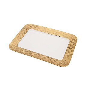 TRAVESSA DE PORCELANA VERA GOLD 28X19,5X2cm
