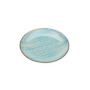 CJ 2 PC PRATOS DE PORCELANA P/SOBREMESA WATERCOLOR AZUL 19cm