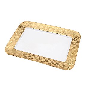 TRAVESSA DE PORCELANA VERA GOLD 33,5X23X2,5cm