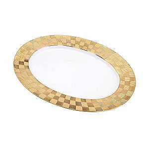 TRAVESSA DE PORCELANA VERA GOLD 35,5X25X2,5cm