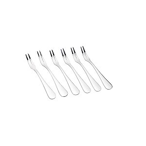 CJ 6 PC GARFO P/PETISCO DE AÇO INOX LUGANO