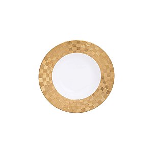 CJ 6 PRATOS DE PORCELANA FUNDOS VERA GOLD 21,5X4cm