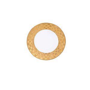 CJ 6PC PRATOS DE PORCELANA VERA GOLD 19X2cm