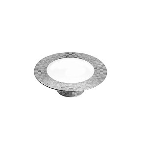 PRATO DE PORCELANA P/BOLO VERA SILVER30X10cm