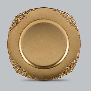 CJ 6 SOUSPLAT DE PLÁSTICO DOURADO PROVENÇAL 35CM