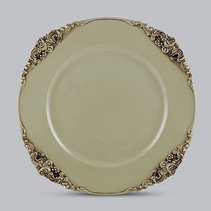 CJ 6 SOUSPLAT DE PLÁSTICO CREME E MARROM PROVENÇAL 35CM