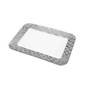 TRAVESSA DE PORCELANA VERA SILVER 27X19X2cm