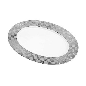 TRAVESSA DE PORCELANA VERA SILVER 35,5X25X2,5cm