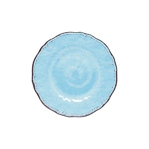 CJ 6 PRATOS DE SOBREMESA DE MELAMINA AZUL 23,5CM