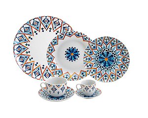 AP DE JANTAR 42 PCS DE PORCELANA SUPER WHITE MARRAKESH