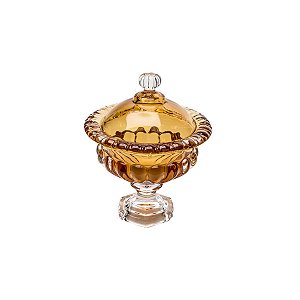 BOMBONIERE DE CRISTAL SUSSEX AMBAR 13,5X16 CM