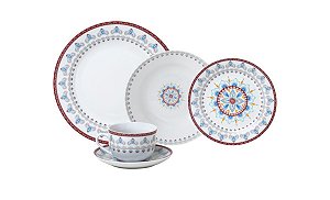 CJ 20 PC DE JANTAR DE PORCELANA SUPER WHITE MANDALA
