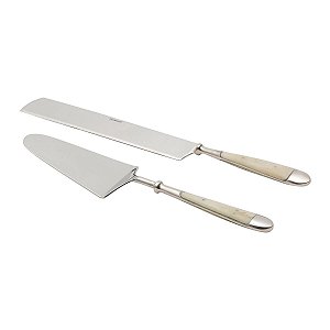 CJ. 2 PCS P/ BOLO DE AÇO INOX CABO DE CHIFRE SOPHIE
