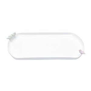 PRATO P/BOLO DE PORCELANA BIRD COLORS 31,1X18,9X3,7CM