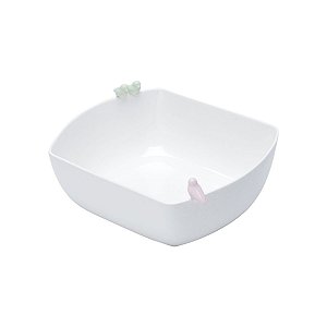 PRATO P/BOLO DE PORCELANA BIRD COLORS 25,4X15,8X3,6CM