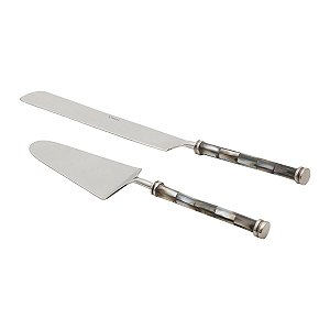 CJ. 2 PCS P/ BOLO DE AÇO INOX CABO DE MADRE PÉROLA