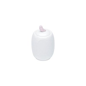 POTE DE PORCELANA C/TAMPA BIRD COLORS 7,4X6,3X10,9CM