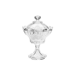BOMBONIERE DE CRISTAL C/PÉ TULIP 17,5X24 CM