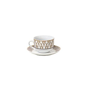 CJ 6 XÍCARAS P/CHÁ DE PORCELANA C/PÍRES BAMBO 220ML