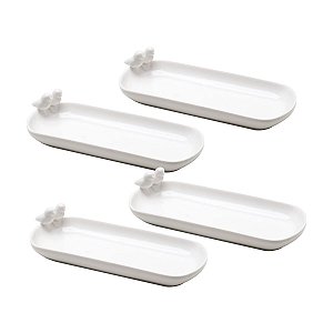 CJ 4 PETISQUEIRAS DE PORCELANA BIRDS 15,5X7X3CM
