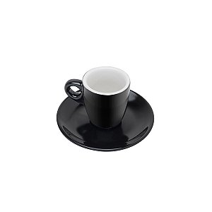 CJ 6 XÍCARAS P/CAFÉ DE PORCELANA C/PIRES PRETO 70ML